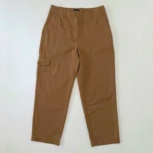 Talbots Supersoft Cargo Pant, dark khaki, straight leg crop, size 6